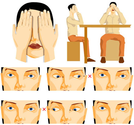 Persona descansando la vista frente a una ventana con luz natural